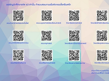 Student ID 63 (Student ID 63 only) is
invited to complete a mental health
screening questionnaire. Students
participating in the questionnaire will
receive 3 activity units asking students
to scan the QR Code /Link according to
their faculty from now unti