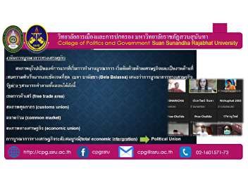 Online Teaching Activities POS3805
Southeast Asia in World Politics by Dr.
Keeratiwan Kalayanamit Today lectures on
the development of regionalism based on
the concept of integration and
integration.