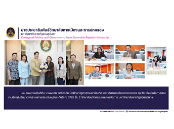 Congratulations to Mr. Pornchai
Suthiworachai, Master of Political
Science student. Department of Politics
and Government, Batch 13, on the
occasion of passing the thesis defense
exam. The evaluation results were at a
good level at 3729, 2nd floor,.