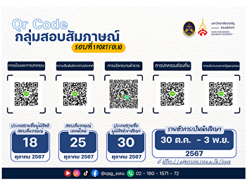 Announcement of the interview group
entrance, Round 1, Portfolio,
undergraduate students (regular
semester), academic year 2025, October
25, 2024