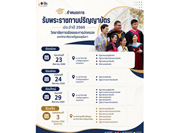 Announcement: Schedule for the Royal
Commencement Ceremony (2026) College of
Politics and Governance, Suan Sunandha
Rajabhat University.