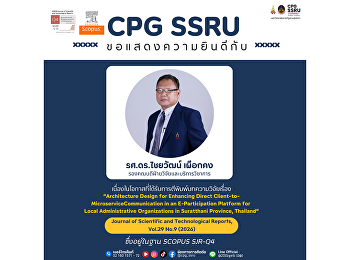 The College of Politics and Government
Extends Its Congratulations to Associate
Professor Dr. Chaiwat Phueakkhong