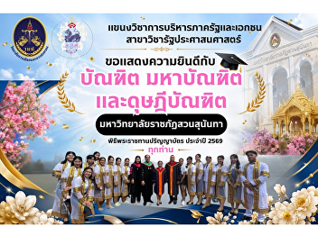 Congratulations to all graduates,
master’s degree graduates, and doctoral
degree graduates of Suan Sunandha
Rajabhat University.